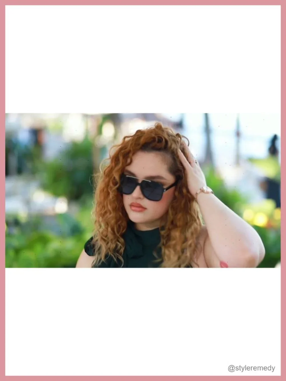 Oversized Aviator Sunglasses Retro Square Frame UV400 Protection